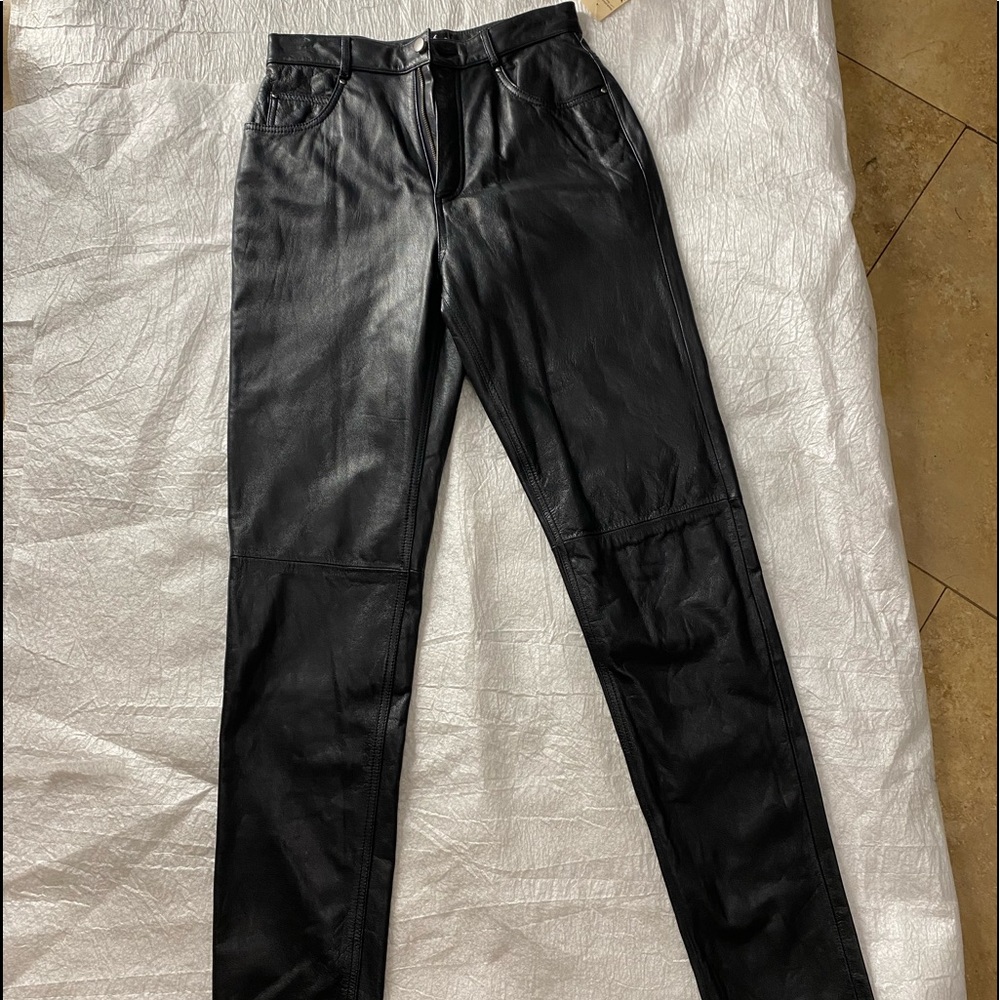 Leather jeans black maxima Wilson size 10